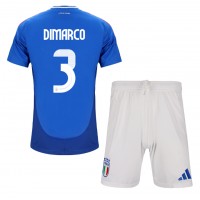 Italy Federico Dimarco #3 Replica Home Minikit Euro 2024 Short Sleeve (+ pants)